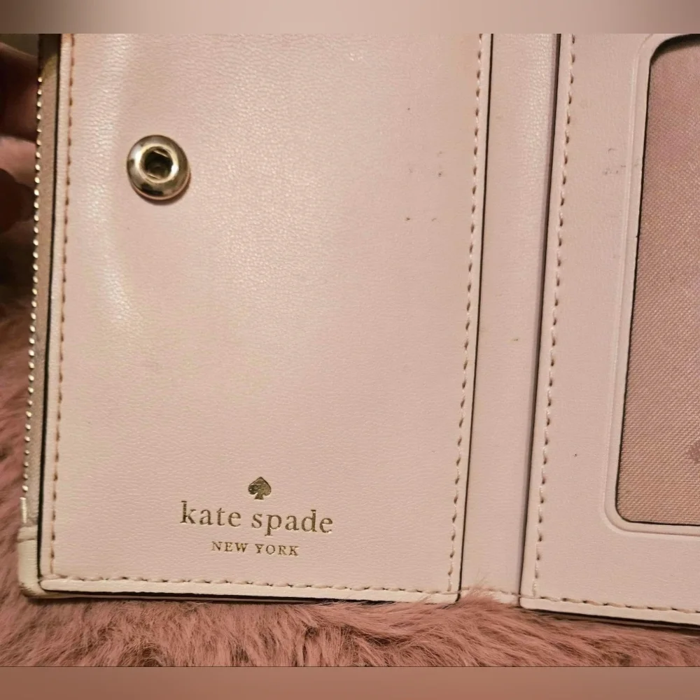 Kate Spade Briar Lane Pink Slim Key Ring Wallet